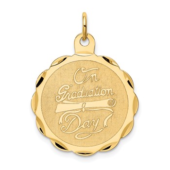 14k ON GRADUATION DAY with Diploma Engravable Disc Charm