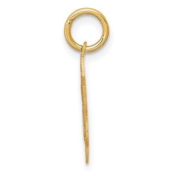 14k Polished and Satin Solid HOLY COMMUNION Scalloped Edge Round Disc Charm — alternate view