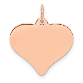 14K Rose Gold Polished Engravable 18mm Heart Disc Pendant