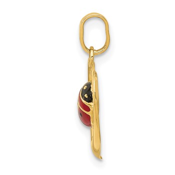 14k Red and Black Enameled Ladybug in Heart Charm — alternate view