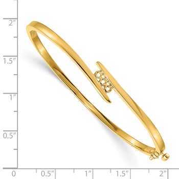 14k Holds 1/3 carat 3-3.0mm Round Stones Hinged Oval Bangle Bracelet Mounting — alternate view