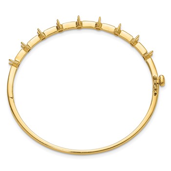 14k Holds 7/8 carat 9-3.0mm Round Stones Hinged Oval Bangle Bracelet Mounting — alternate view