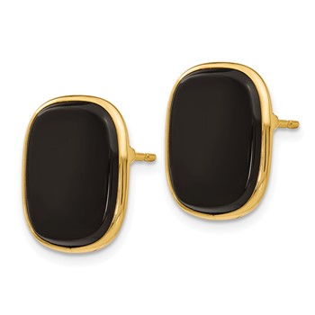14k 17x15mm Black Onyx Post Earrings — alternate view