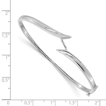 14k White Gold Hinged Oval Bangle Bracelet Mounting — alternate view