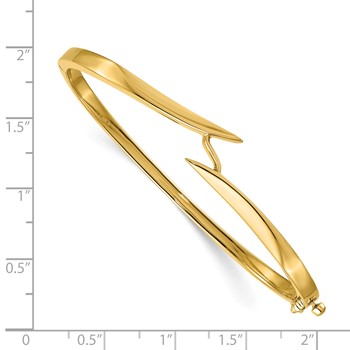 14k Hinged Oval Bangle Bracelet Mounting — alternate view