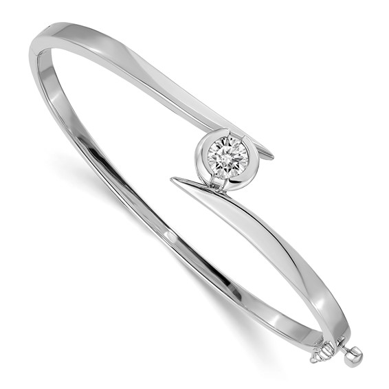 14k White Gold Hinged Bangle Bracelet Mounting Quality Gold