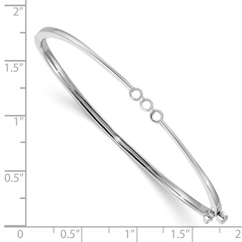 14k White Gold Holds 1/5 carat 3-2.5mm Round Stones Hinged Oval Bangle Bracelet Mounting — alternate view