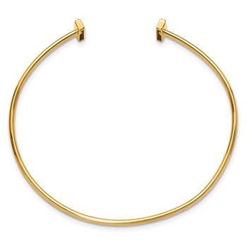 14k Holds 1/6 carat 16-1.3mm Round Stones Bar Flexible Cuff Bangle Bracelet Mounting — alternate view