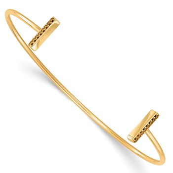 14k Holds 1/6 carat 16-1.3mm Round Stones Bar Flexible Cuff Bangle Bracelet Mounting