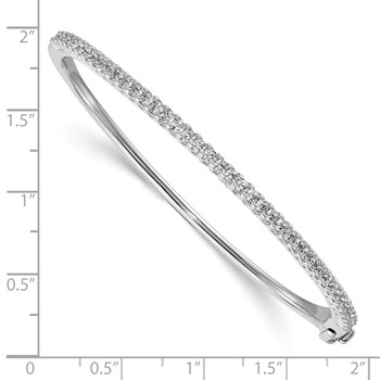 14k White Gold Holds 40 2.0mm Stones 2.0ct Hinged Bangle Mounting — alternate view
