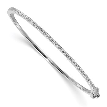 14k White Gold Holds 27 2.2mm .97ct Hinged Bangle Mounting
