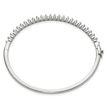 14k White Gold Holds 25 2.9mm 1.9ct Hinged Bangle Mounting — alternate view