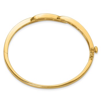 14k Holds 1 carat 6-1.6mm/27-2.0mm Round Stones Hinged Oval Bangle Bracelet Mounting — alternate view