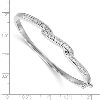 14k White Gold Bangle Bracelet Mounting — alternate view