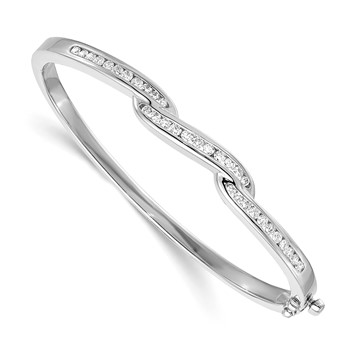 14k White Gold Bangle Bracelet Mounting