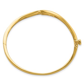 14k Holds 3/8 carat 2-2.0mm/4-2.1mm/4-2.2mm Round Stones Hinged Oval Bangle Bracelet Mounting — alternate view