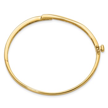 14k Holds 1/8 carat 3-2.2mm Round Stones Hinged Oval Bangle Bracelet Mounting — alternate view