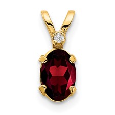 Image of 14k Diamond & Garnet Birthstone Pendant