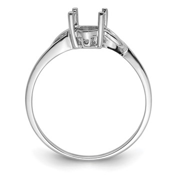 14k White Gold 6x4 Oval Birthstone Ring Mounting — alternate view