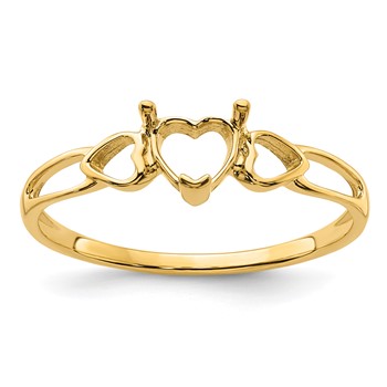 14k 5mm Heart Birthstone Ring Mounting