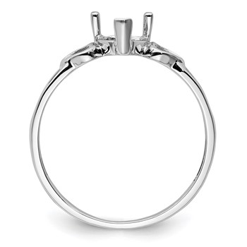 14k White Gold 5mm Heart Birthstone Ring Mounting — alternate view