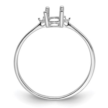 14k White Gold Diamond and 6x4 Oval Birthstone Ring Mounting — alternate view