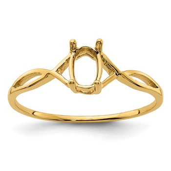 14k 6x4 Oval Birthstone Ring Mounting