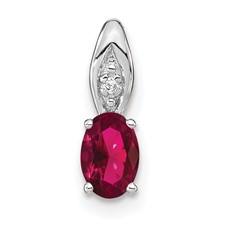 Image of 14k White Gold Ruby and Diamond Pendant