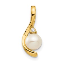 Image of 14k FW Cultured Pearl and Diamond Pendant