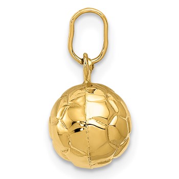 14k 3-D Soccer Ball Charm — alternate view