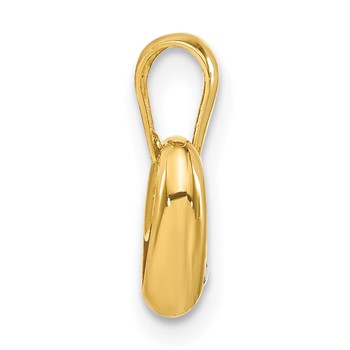 14K Yellow Gold CZ Heart Pendant — alternate view