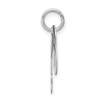 14k White Gold Polished Moveable Lock and Heart Key Charm — alternate view