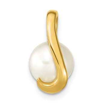14k 8-9mm White Button Freshwater Cultured Pearl Slide Fits up to 2mm Regular/3mm Fancy or Reversible Omega