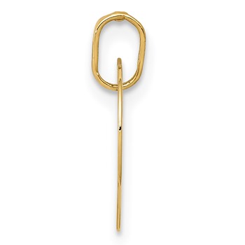 14K Polished Engravable 14mm Heart Disc Pendant — alternate view