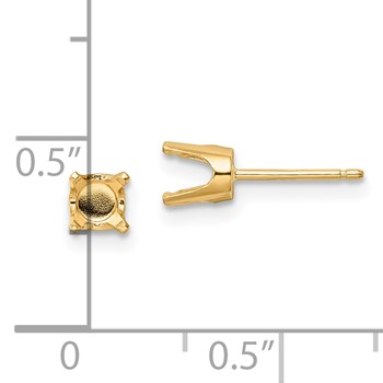 14k 5mm Round Stud Earring Mounting with backs — alternate view