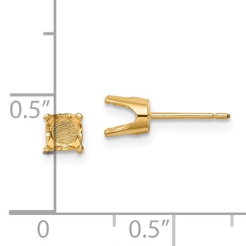 14k 5.5mm Round Stud Earring Mounting with backs — alternate view