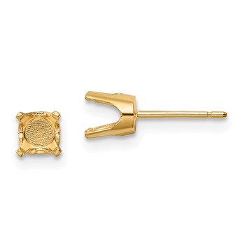 14k 5.5mm Round Stud Earring Mounting with backs