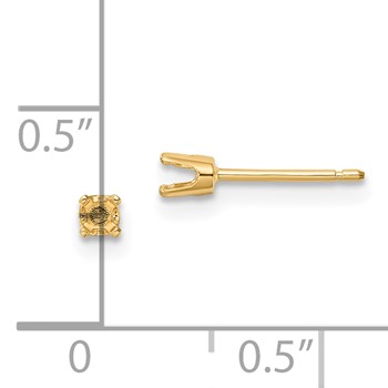 14k 6.5mm Round Stud Earring Mounting with backs — alternate view