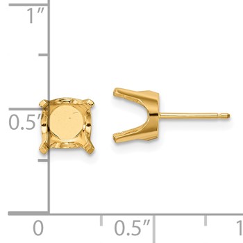 14k 8mm Round Stud Earring Mounting with backs — alternate view