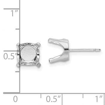 14k White Gold 8mm Round Stud Earring Mounting with backs — alternate view