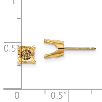 14k 2.75mm Round Stud Earring Mounting with backs — alternate view