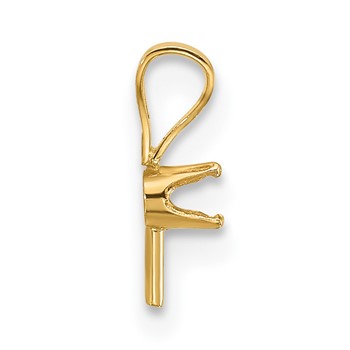 14k 6mm White Pearl and Diamond Pendant Mounting — alternate view