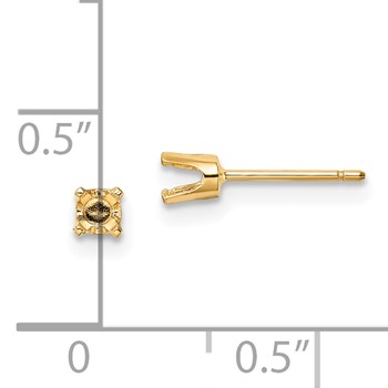 14k 3.25mm Round Stud Earring Mounting with backs — alternate view