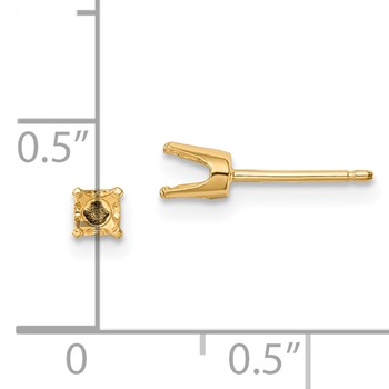 14k 3.75mm Round Stud Earring Mounting with backs — alternate view