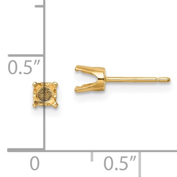 14k 4.25mm Round Stud Earring Mounting with backs — alternate view