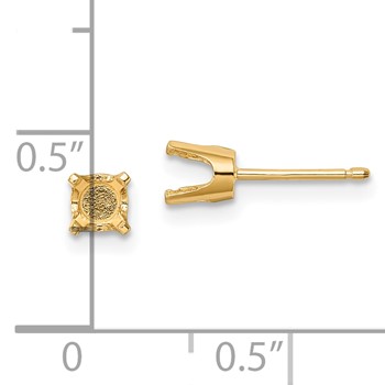 14k 4.5mm Round Stud Earring Mounting with backs — alternate view
