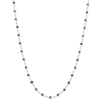 14k White Gold Coffee Brown Diamond Briolette Necklace