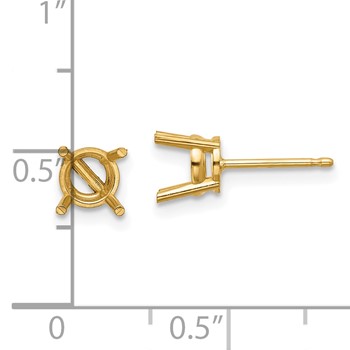14k 6mm Cushion Post Earring Mountings — alternate view