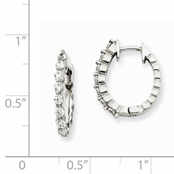 14k White Gold VS Diamond Hinged Hoop Earrings — alternate view