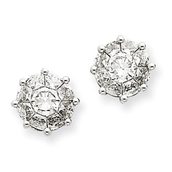 14k WG Diamond Post Earrings